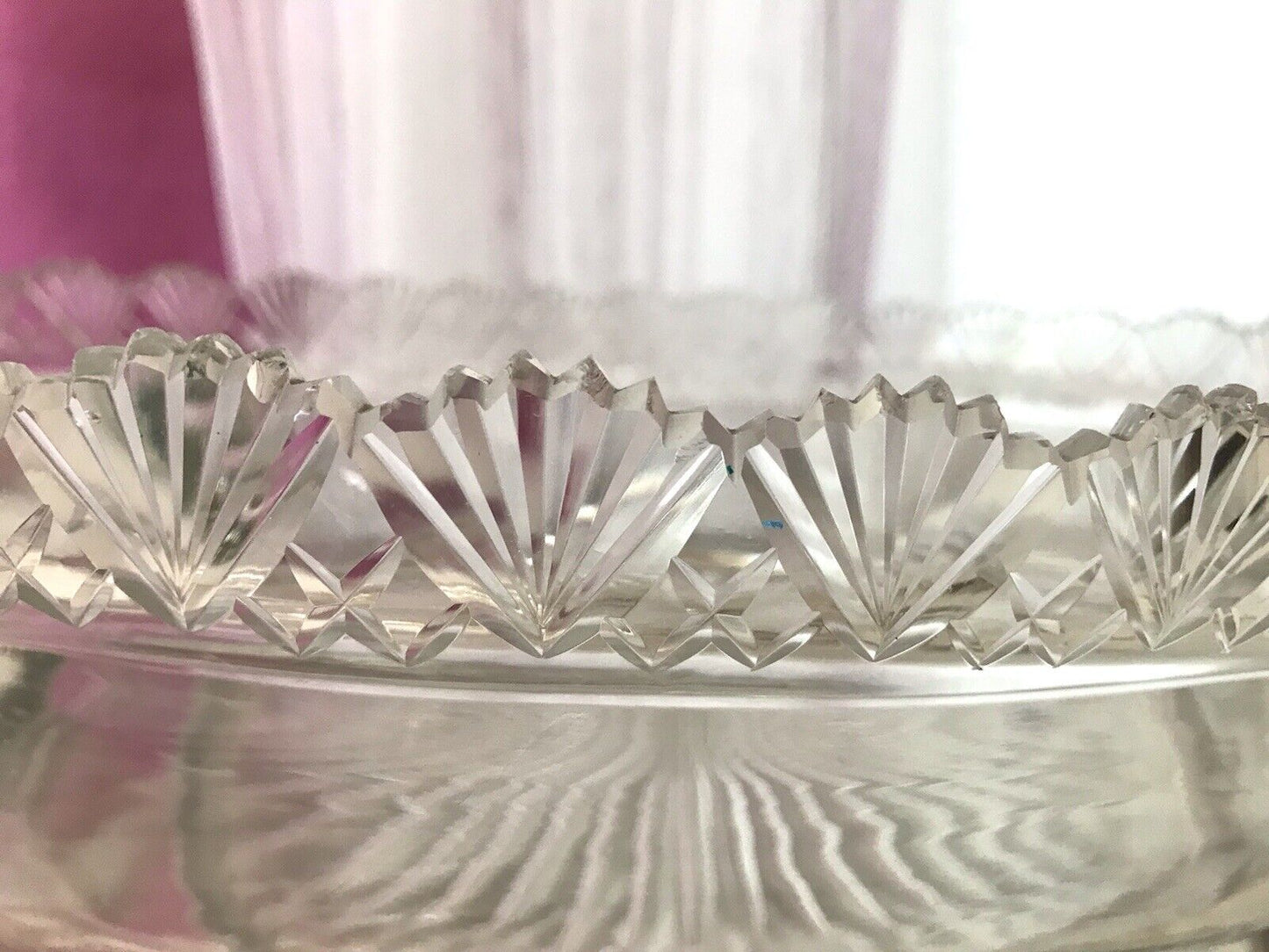 Antik Groß Bleikristall Schale Glasschale Jardiniere Kristallglas Glaseinsatz