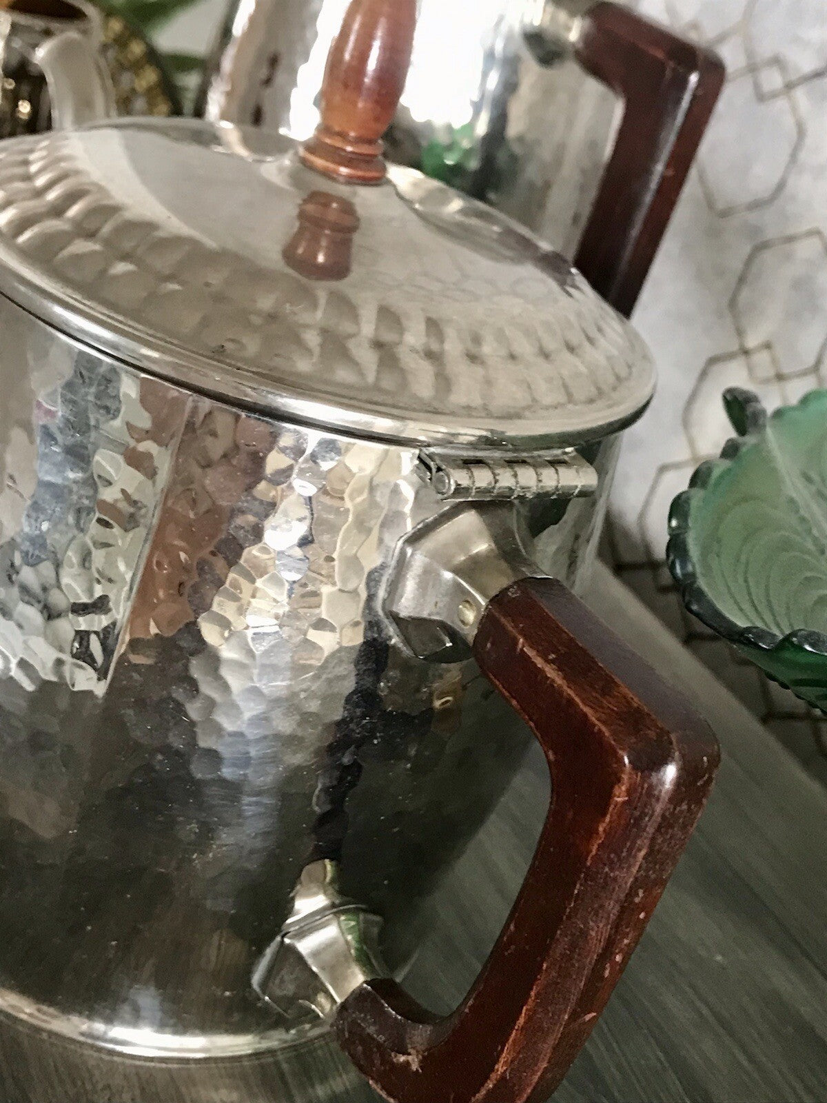 Antik WMF Jugendstil Kaffee Kernstück Zuckerdose Rahmgießer 2 Kanne Hammerschlag