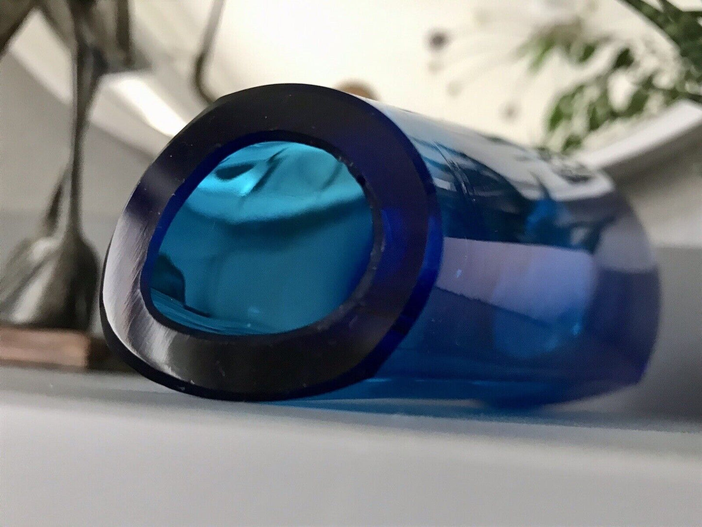 Murano ? Vintage 60er Glasvase Vase Blau Kristallglas Edel Schwangere Elke