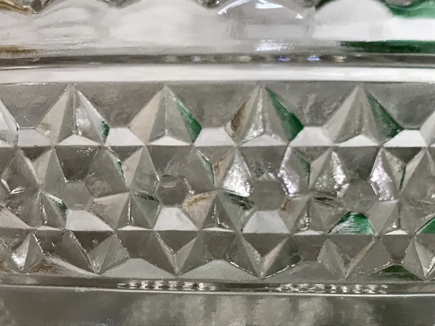 Art Déco Pressglas Schale Antik Brotschale Unser täglich Brot gib uns heute Glas