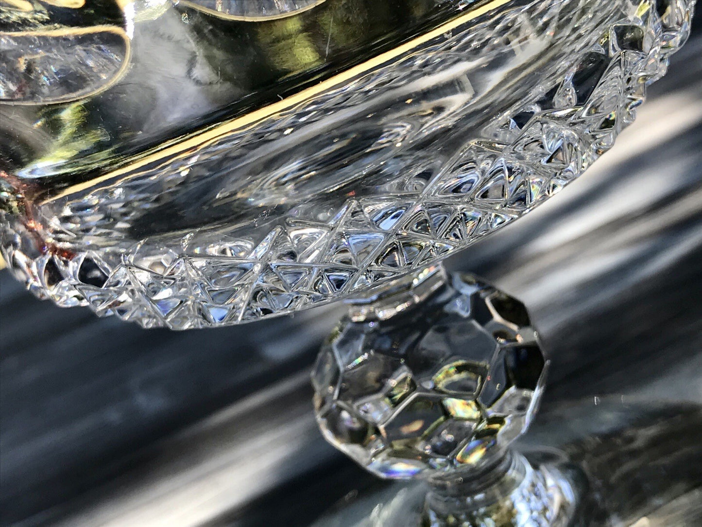 Alt Vintage Bleikristall Schale auf Fuß Glasschale Kristallglas Glas Edel
