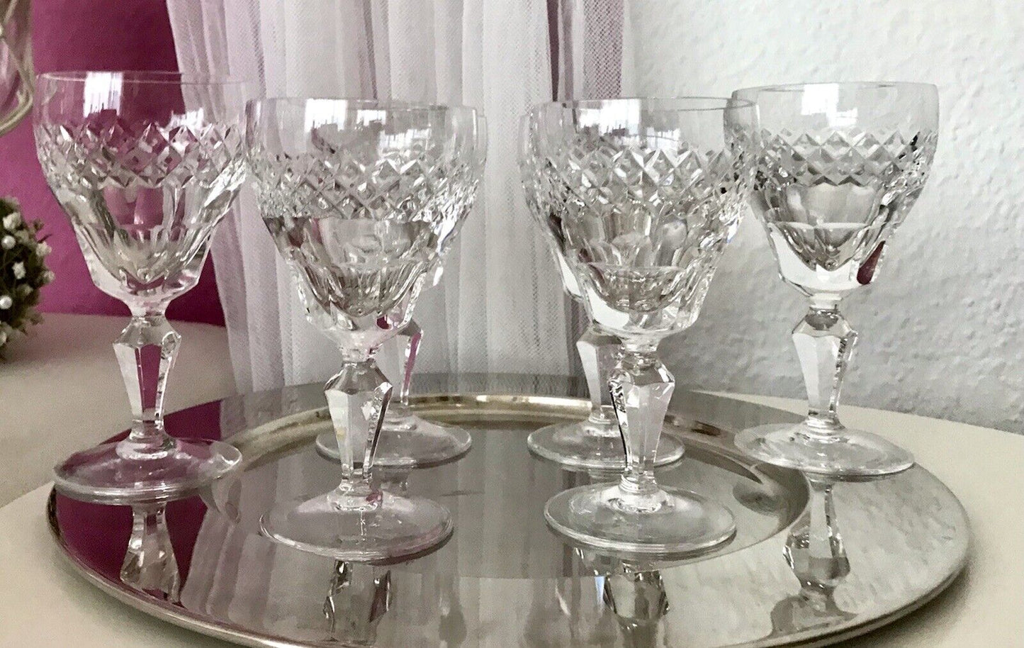 Vintage SEHR EDEL 6x Weingläser Gläser Kristallglas So schön!