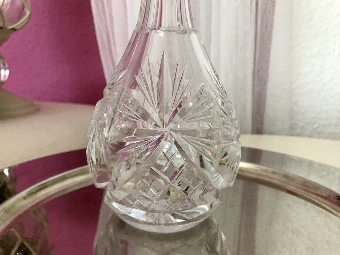 Antik Alt Karaffe Rumflasche Kristallglas Bleikristall geschliffen So SCHÖN