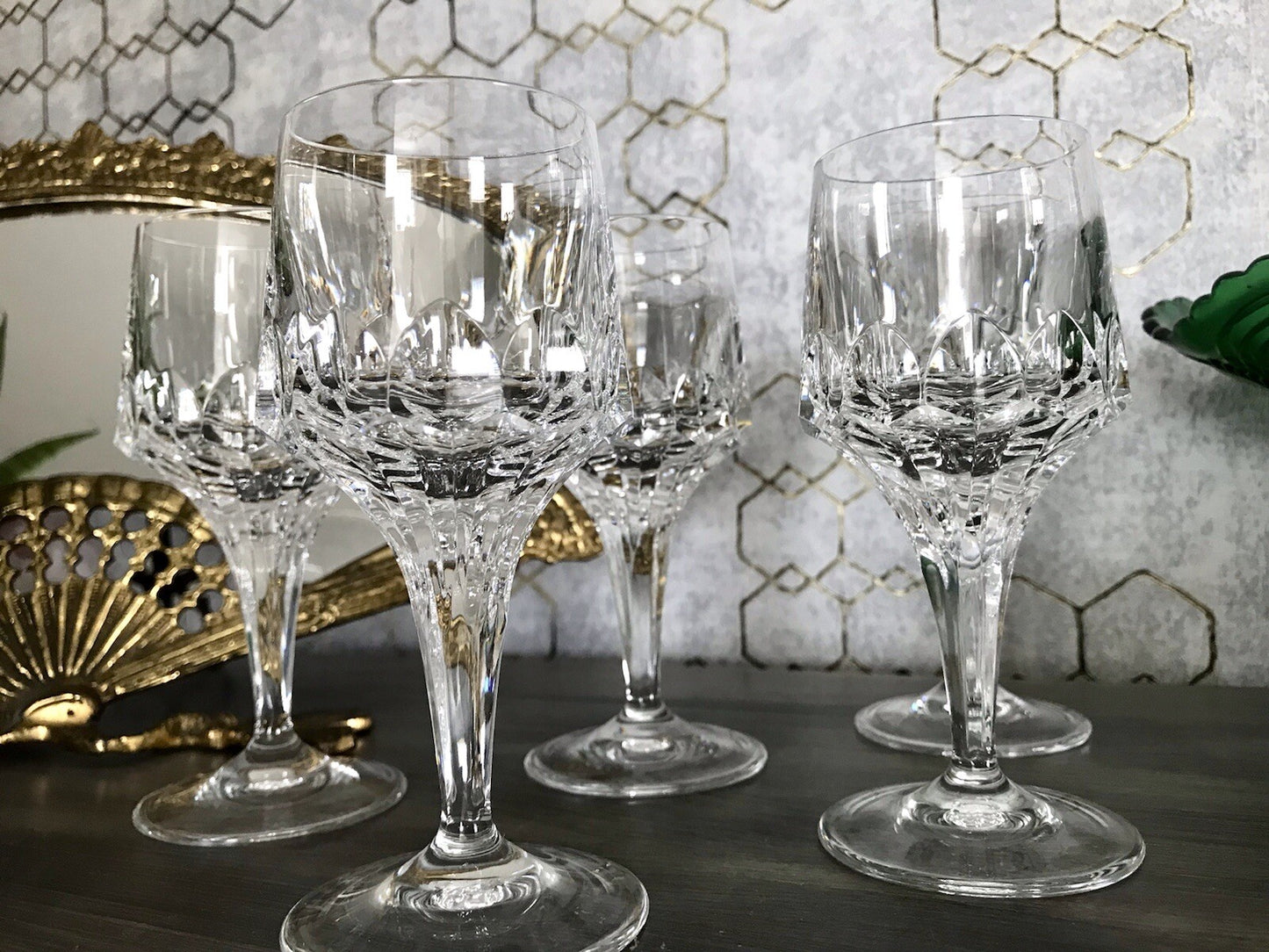 Vintage Edel 5x Südweingläser Gläser Kristallglas Peill & Putzler Bleikristall
