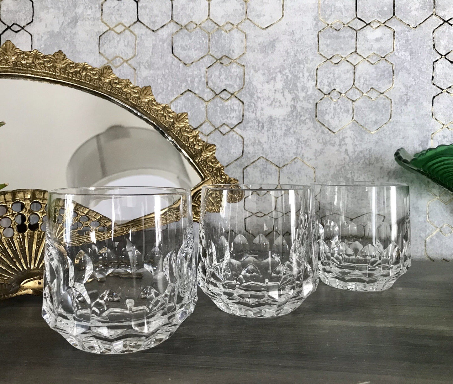 Vintage Edel 3x Whisky Gläser Kristallglas Peill & Putzler Bleikristall