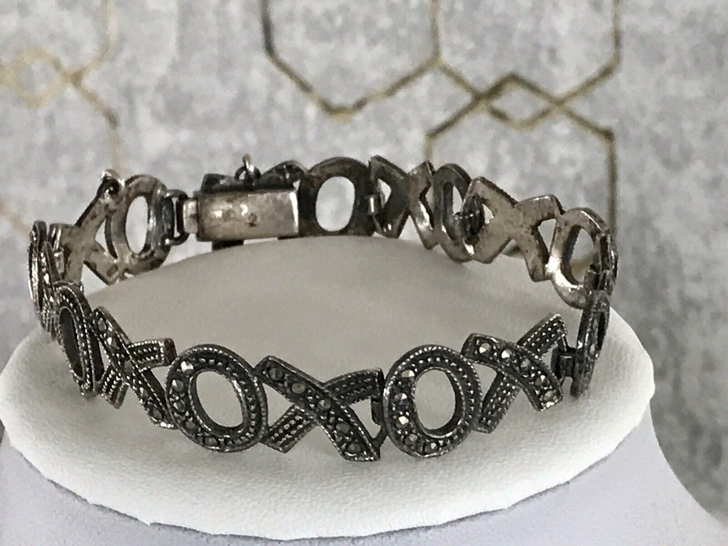 Vintage faszinierendes Armband XO Markasite Silber WOW
