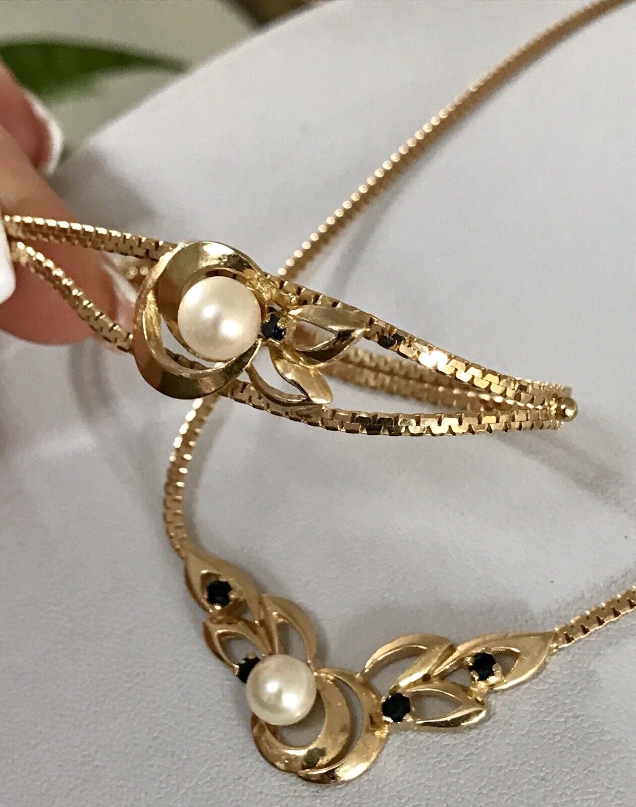 Vintage Set 835 Silber vergoldet Schmuck Kette Halskette Collier & Armband