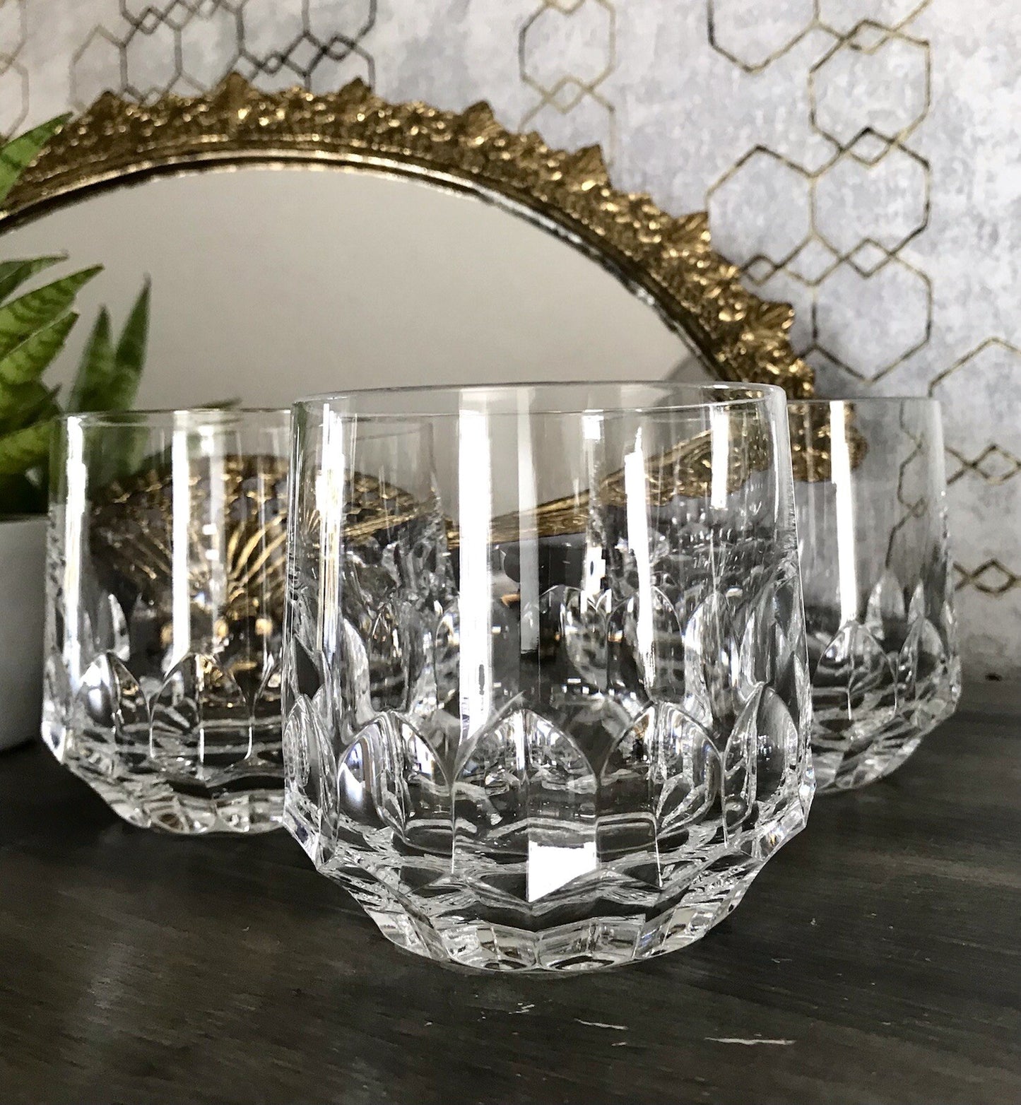 Vintage Edel 3x Whisky Gläser Kristallglas Peill & Putzler Bleikristall