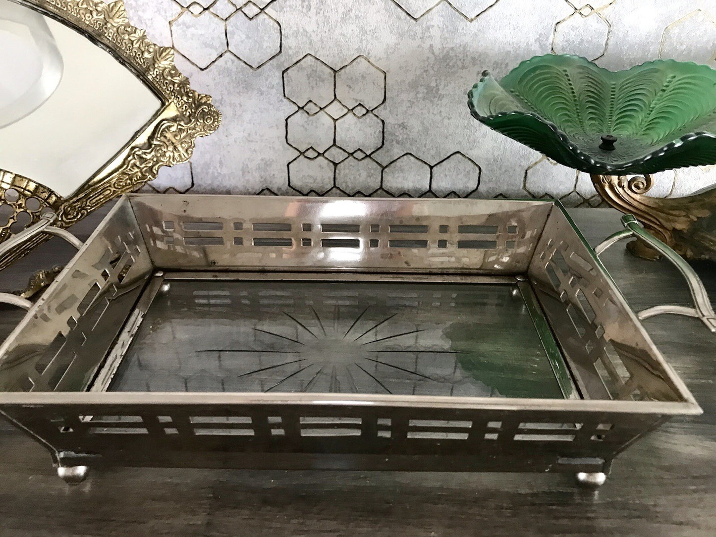 Antik Jugendstil Art Déco Schale versilbert? Argentor? Jardiniere Tafelaufsatz