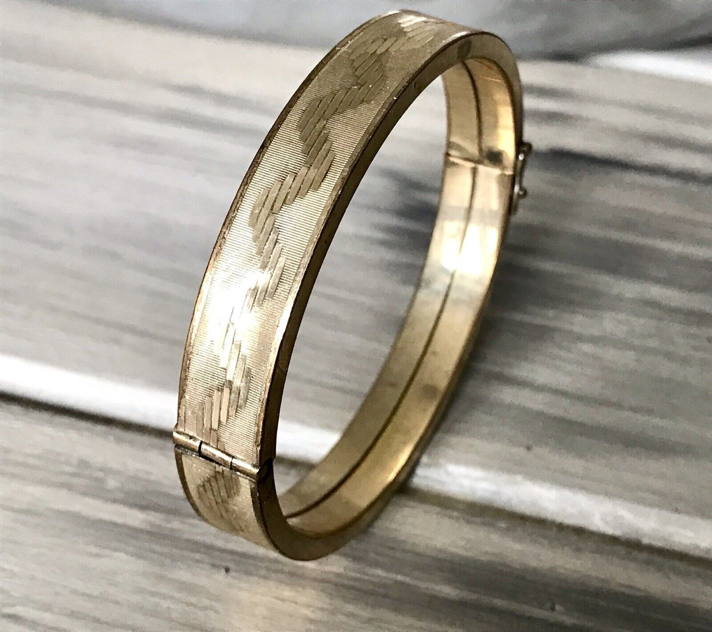 Antik Vintage Armband Armreif Klapp- Armspange Amerik. Doublè vergoldet gold