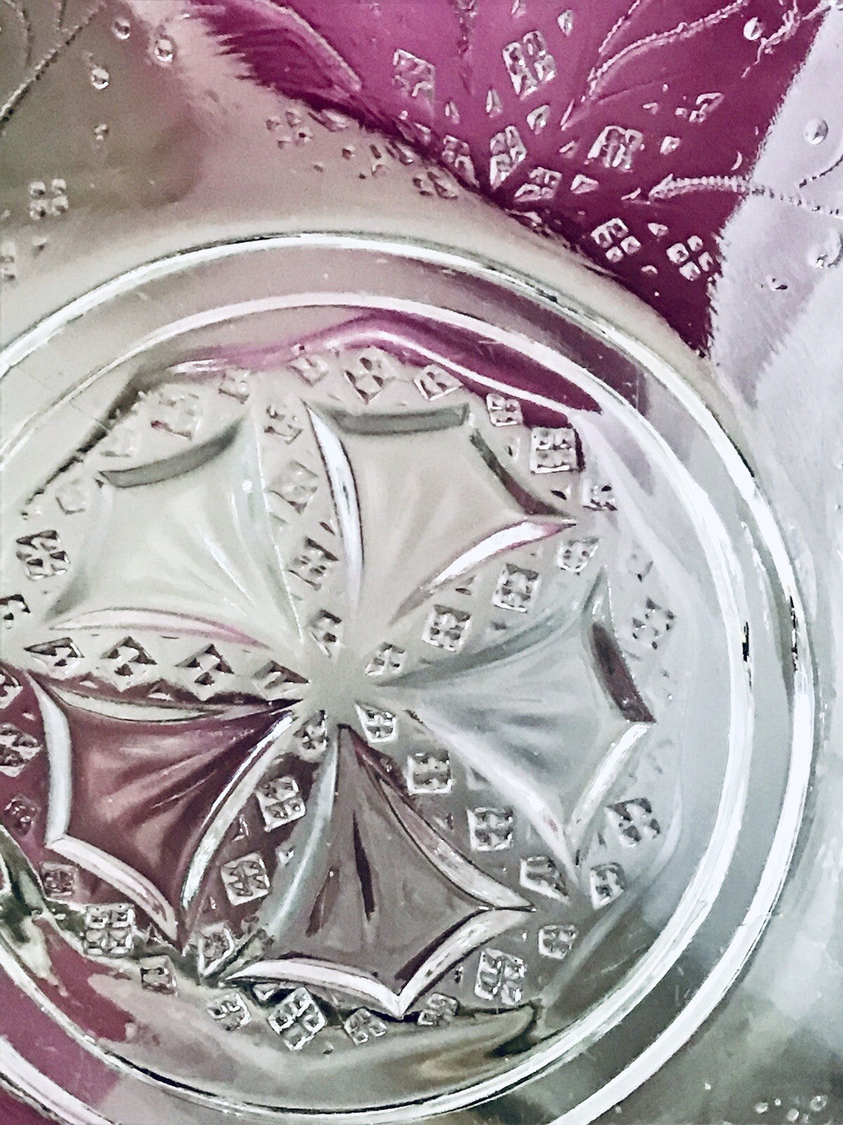 Antik Jugendstil gewellter Serviettenrand Pressglas Schale Glas so schön!