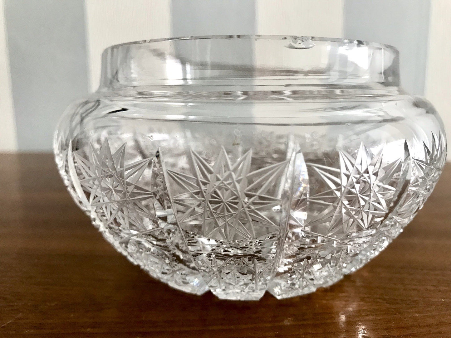 Vintage EDEL Glasdose Schale m. Deckel Bonboniere Kristallglas Schliff