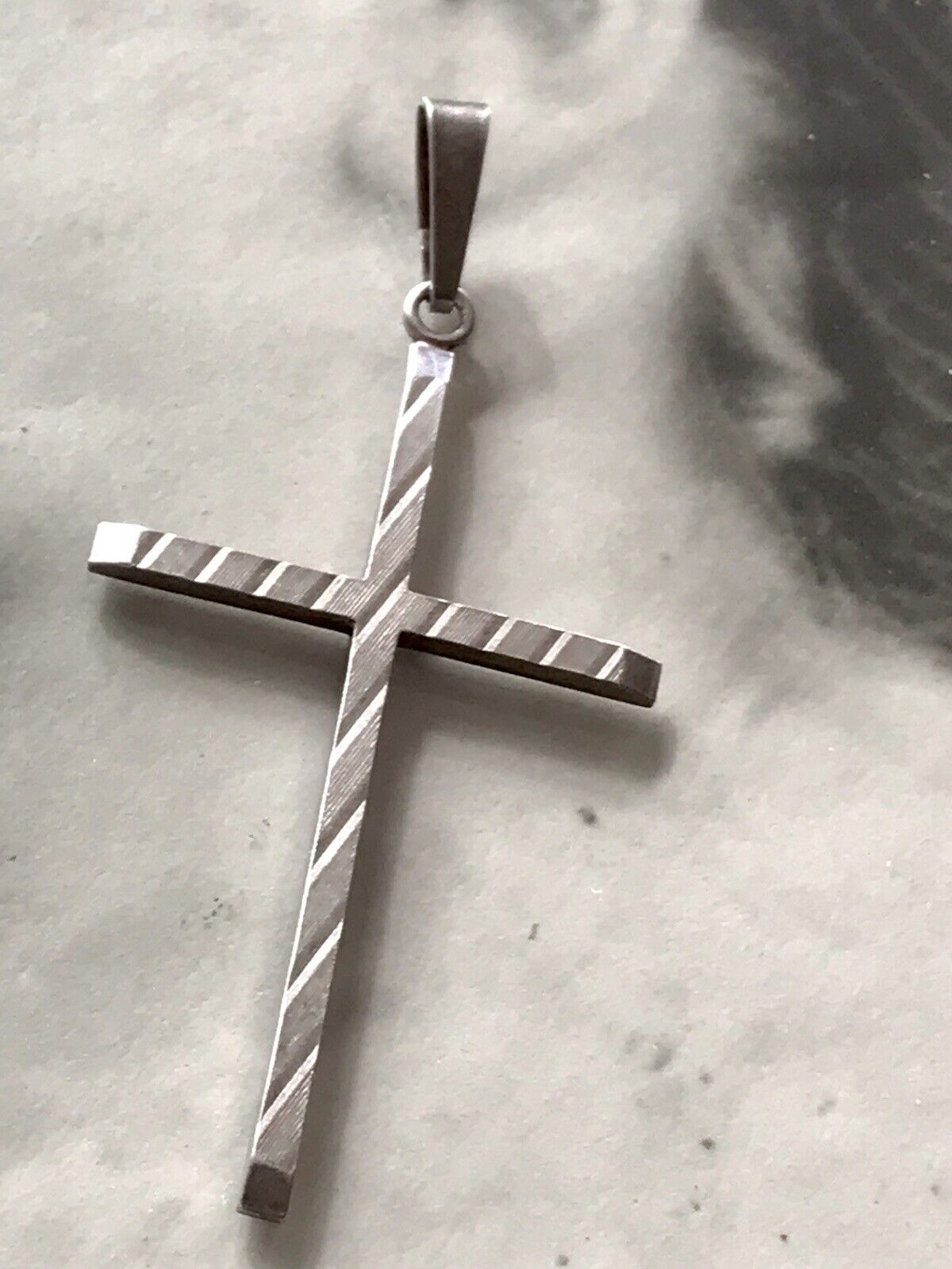 alt schöne Form 925 Silber Kreuz Anhänger Kettenanhänger
