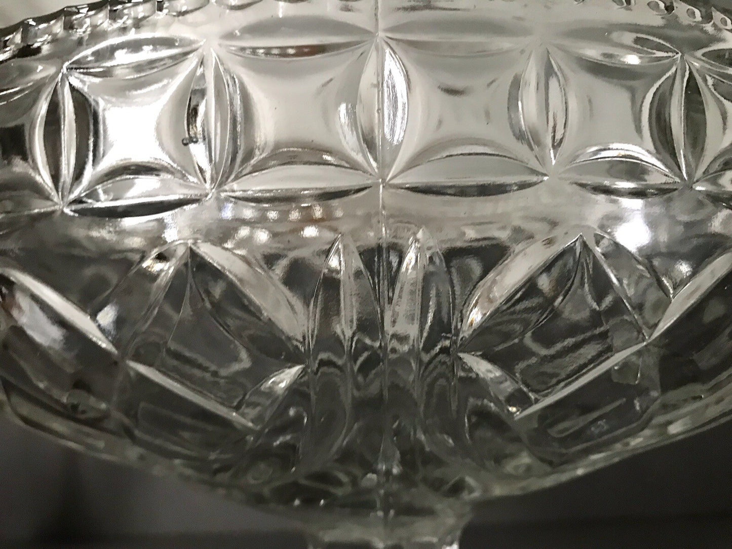 Antik Art Déco Pressglas Glas Schale Fußschale Tafelaufsatz England Jardiniere
