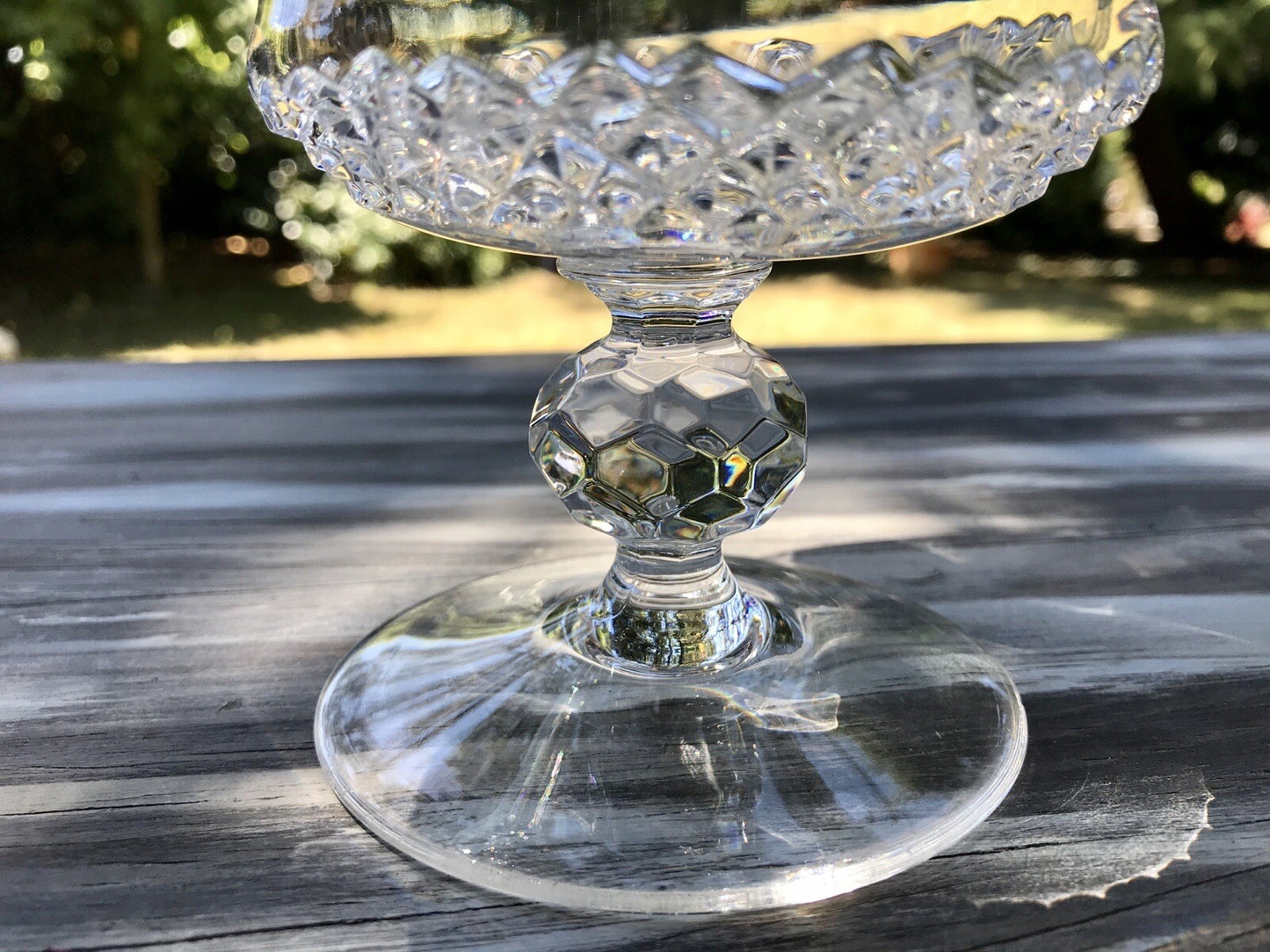 Alt Vintage Bleikristall Schale auf Fuß Glasschale Kristallglas Glas Edel