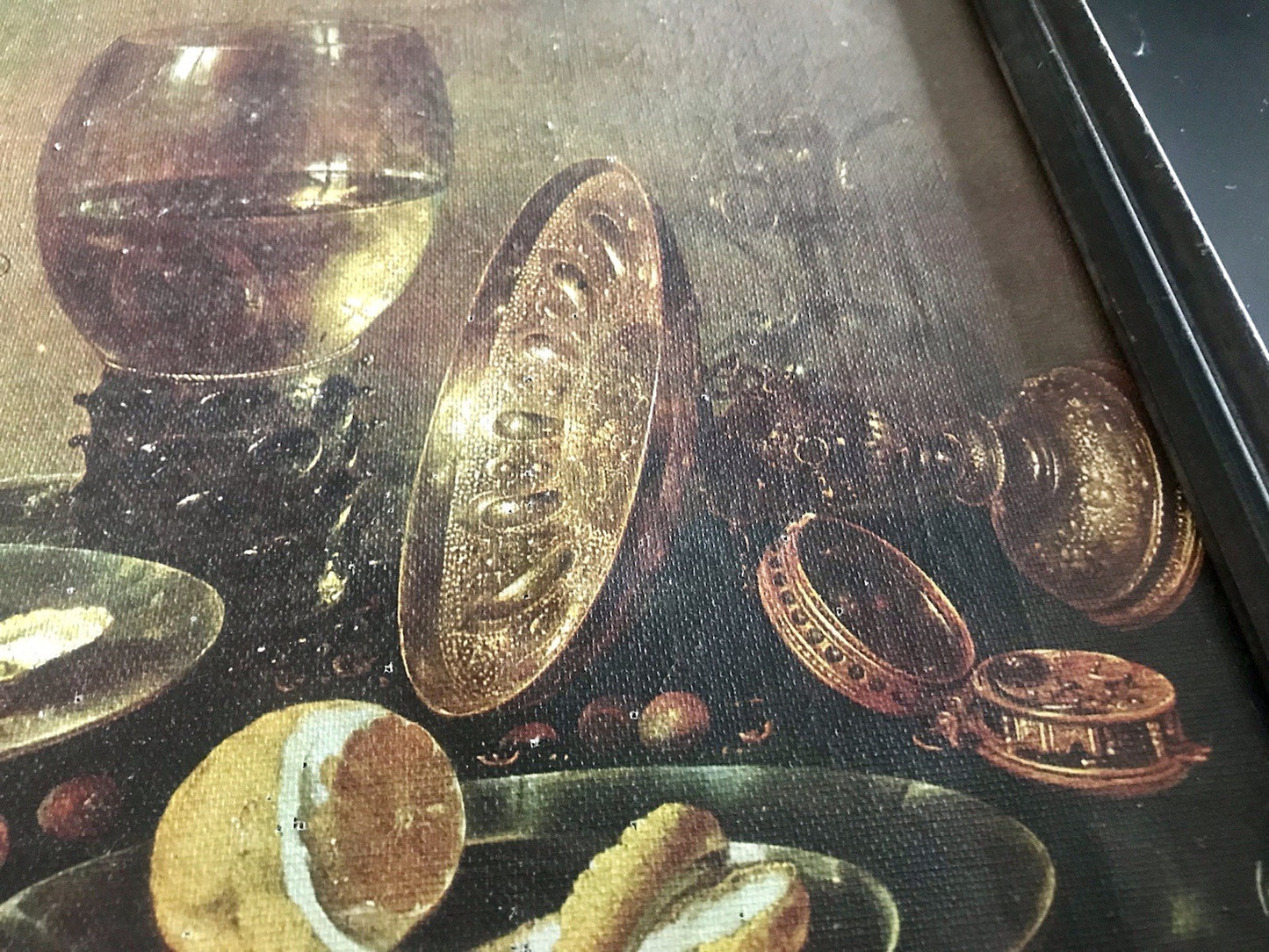 Replik Gemälde Willem Klaesz Heda Stilleben mit Austern Kunst Rahmen Leinwand