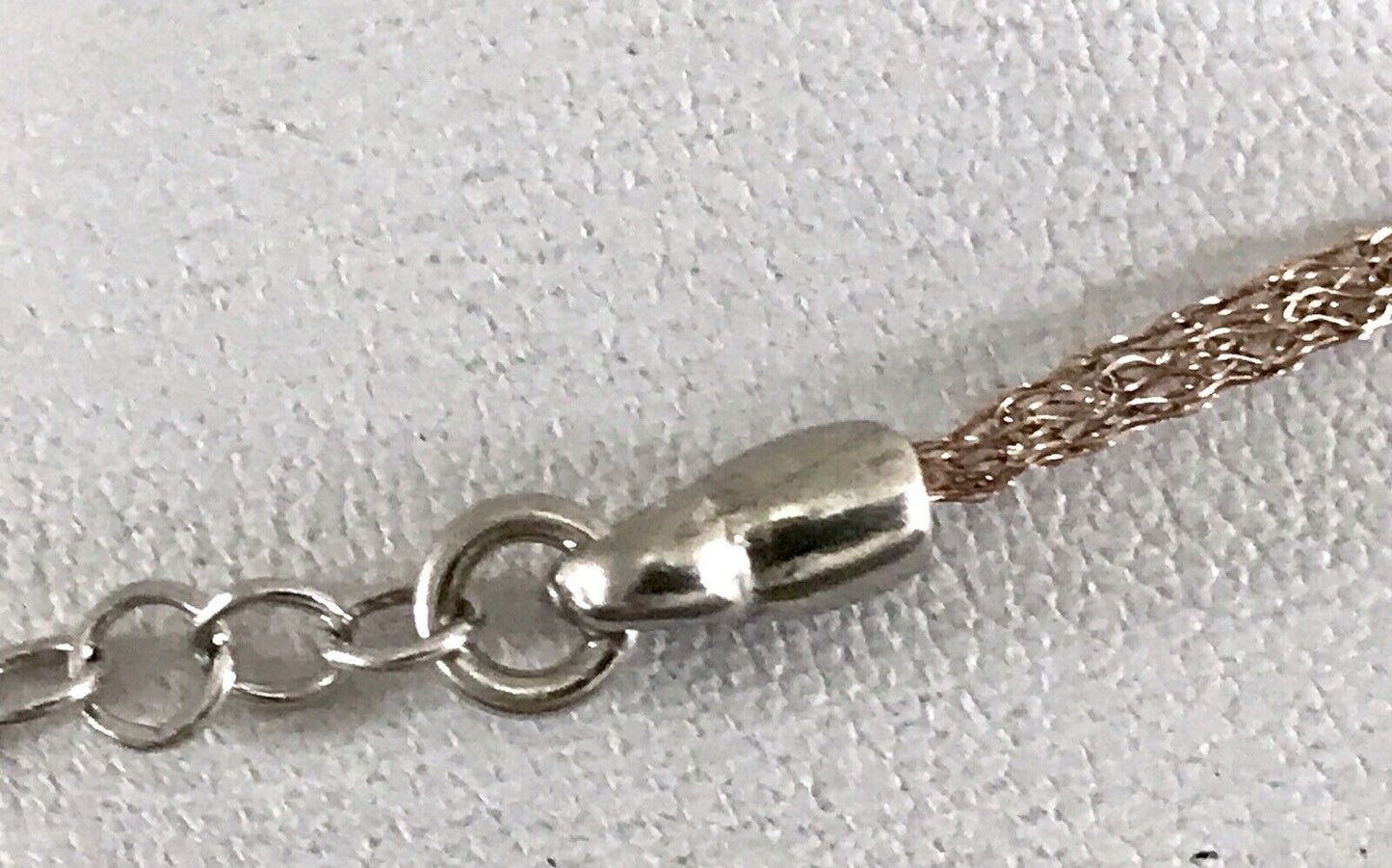 Alt Vintage Edel Gold 333 Gold & 925 Silber Collier Halskette Goldnetz Steine