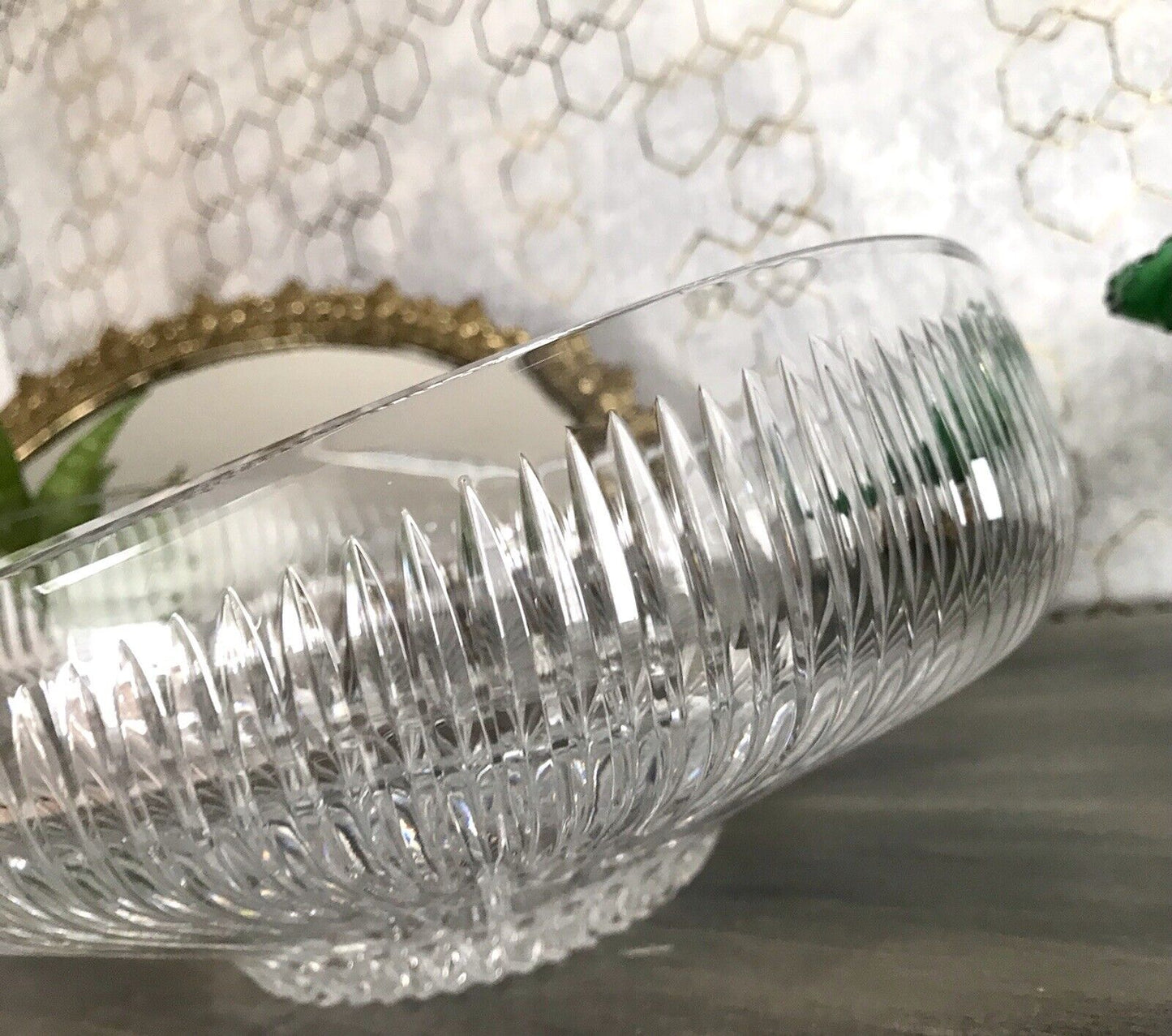 Vintage EDEL Bleikristall Schale Glasschale Kristallglas Glas Groß Schliff