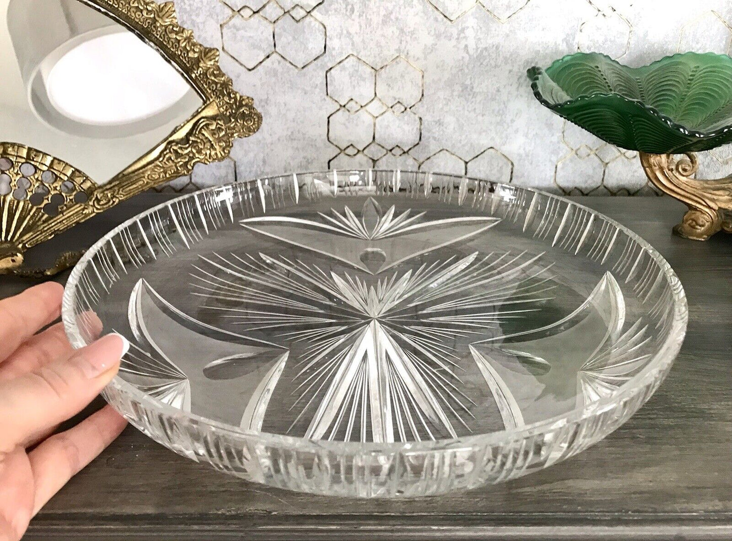 Vintage Bleikristall Schale Glasschale Kristallglas Glas Schliff EDEL wundervoll