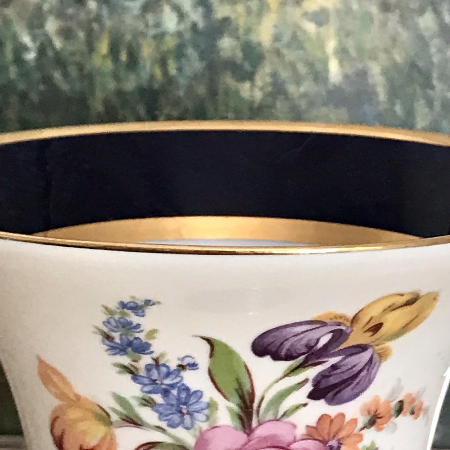 Vintage Alt Porzellan Prunkvase Vase Echt Kobalt blau Royal Dux Porzellan Böhmen