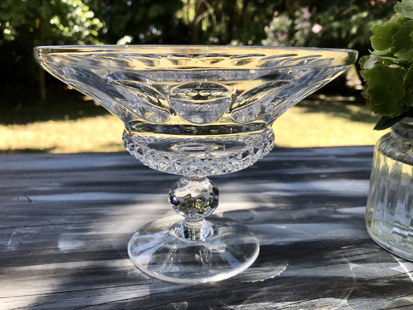 Alt Vintage Bleikristall Schale auf Fuß Glasschale Kristallglas Glas Edel