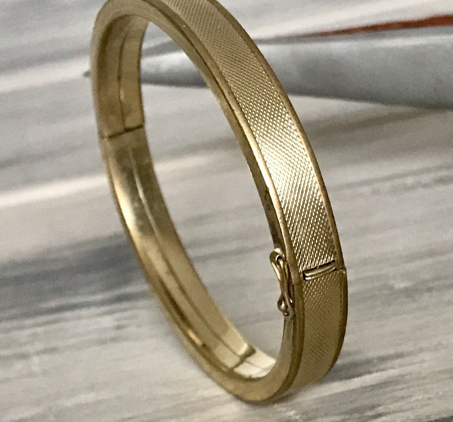 Antik Vintage SP Armband Armreif Klapp- Armspange Amerik. Doublè vergoldet gold