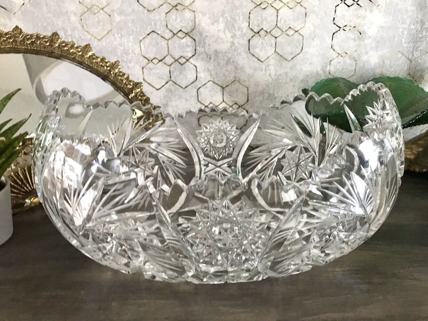 Groß EDEL Bleikristall Schale Glasschale Jardiniere Kristallglas Glas Böhmen