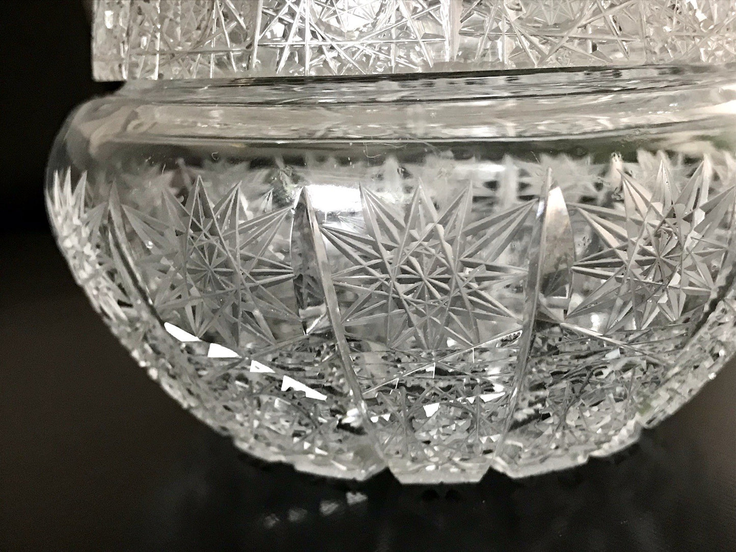 Vintage EDEL Glasdose Schale m. Deckel Bonboniere Kristallglas Schliff