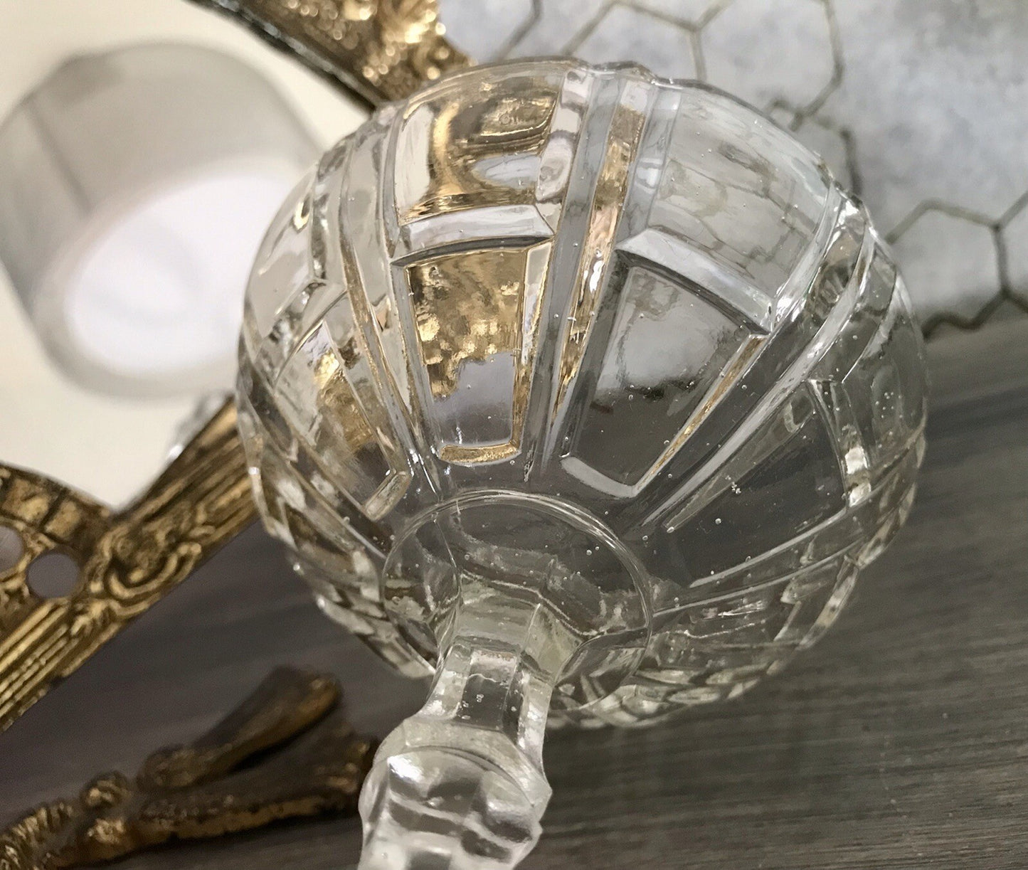 Antik Jugendstil Art Déco Pressglas Glas Fußschale Schale Zuckerschale