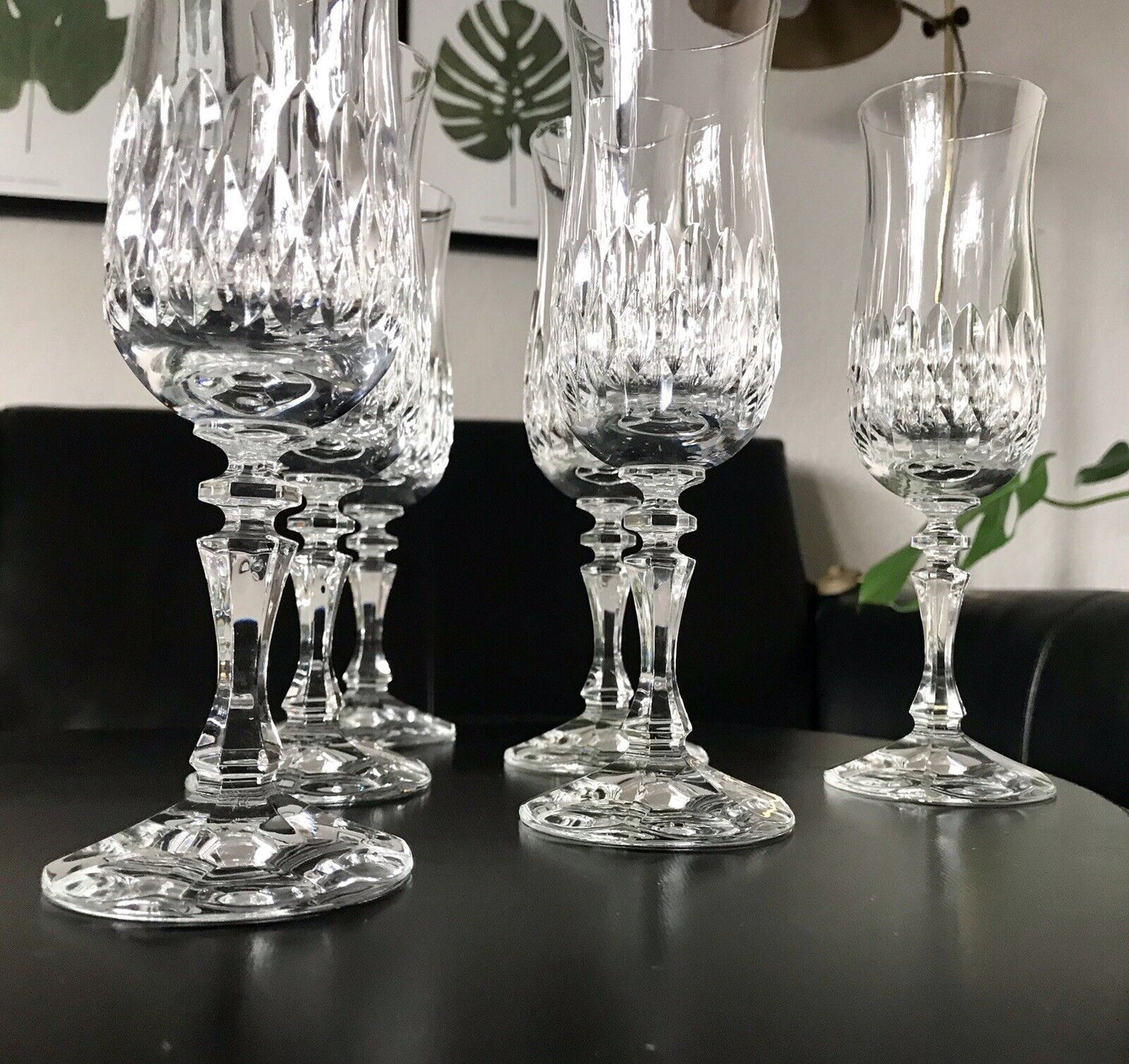 Vintage 6 EDEL Champagner Sektflöten Sektgläser Glas Kristallglas