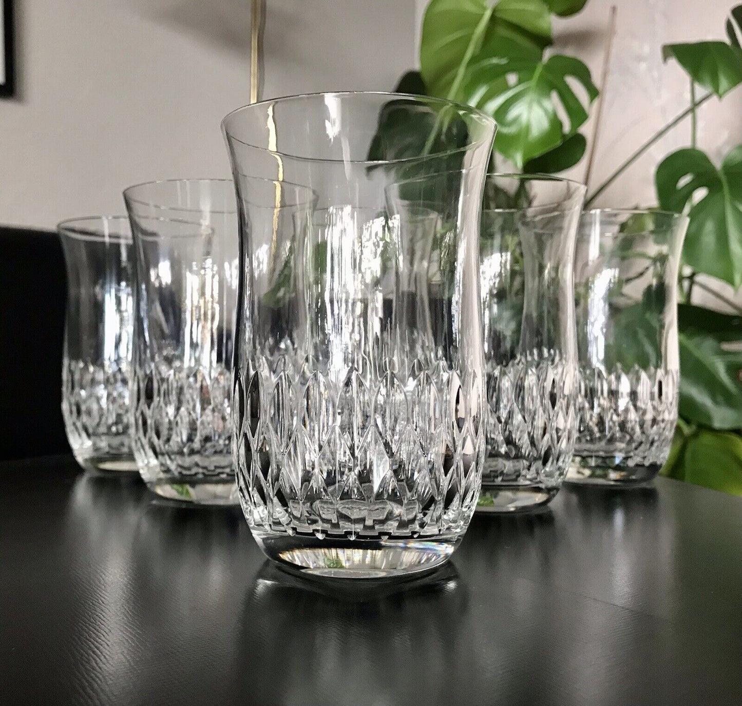Vintage 6 EDEL Wassergläser Trinkbecher Glas Kristallglas
