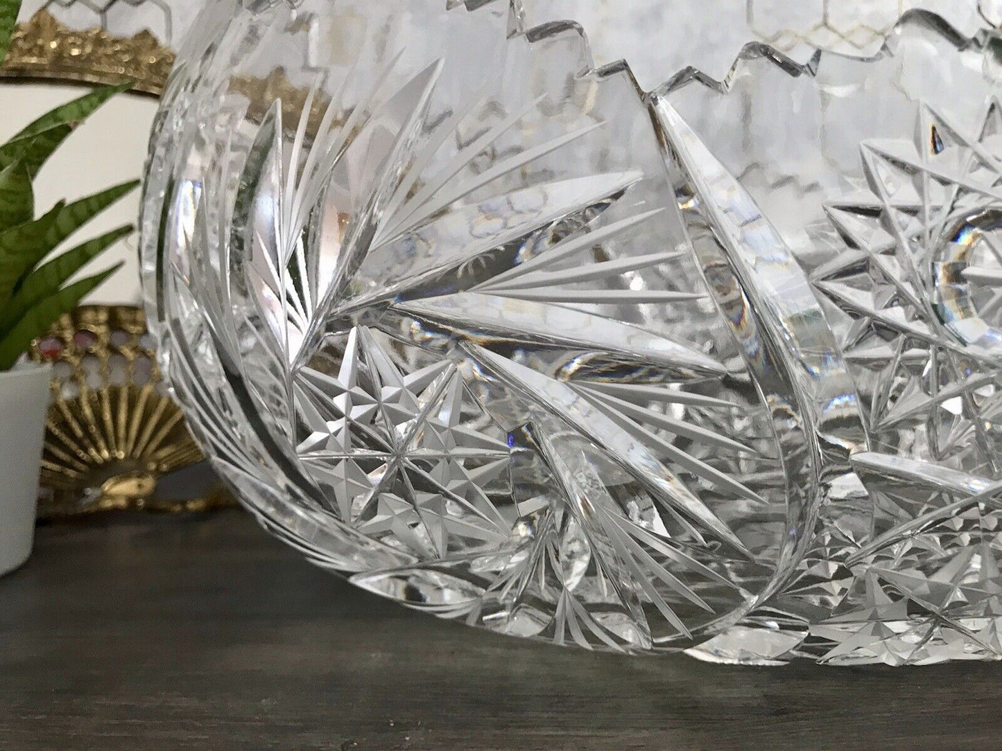 Groß EDEL Bleikristall Schale Glasschale Jardiniere Kristallglas Glas Böhmen
