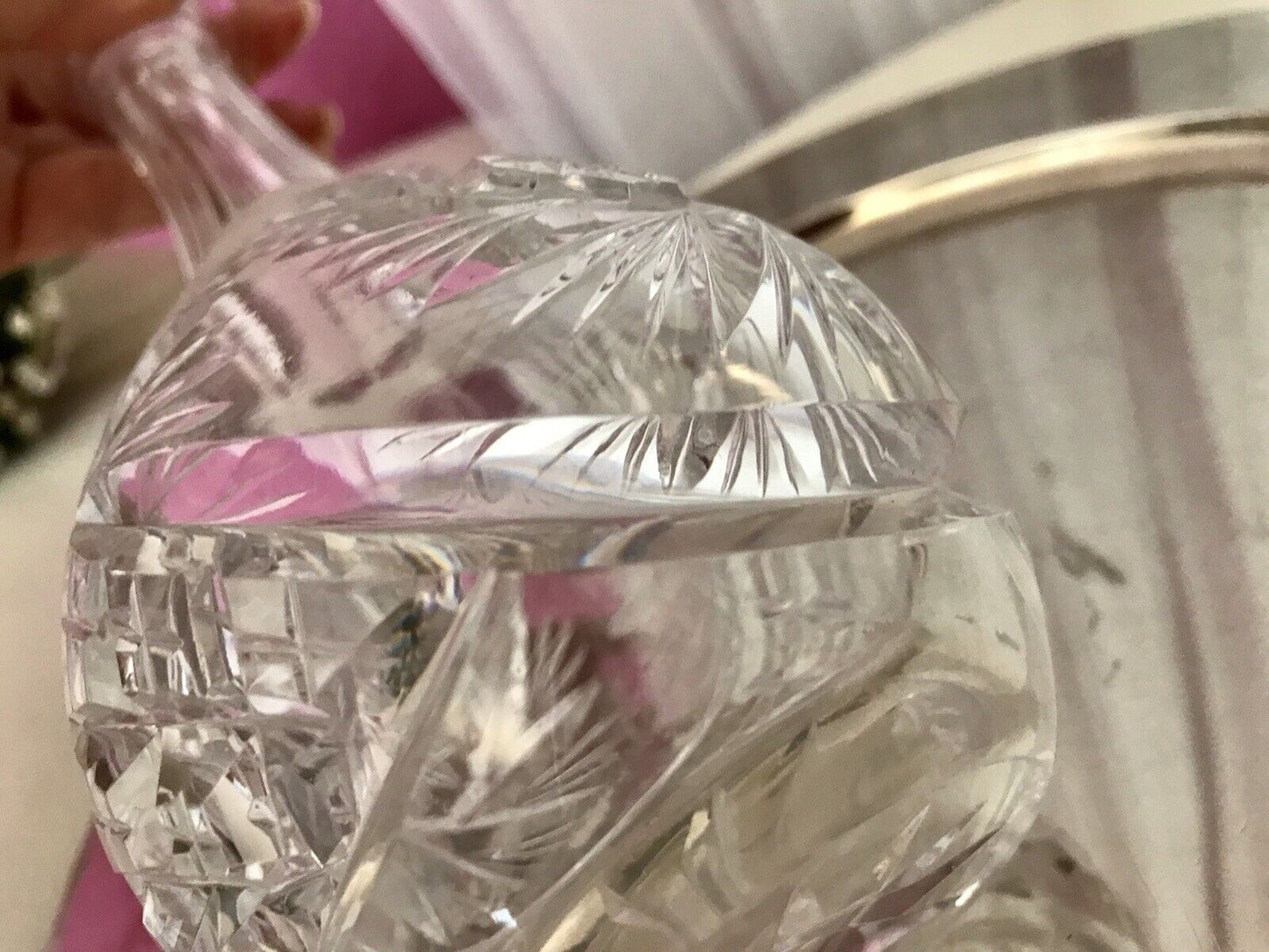 Antik Alt Karaffe Rumflasche Kristallglas Bleikristall geschliffen So SCHÖN