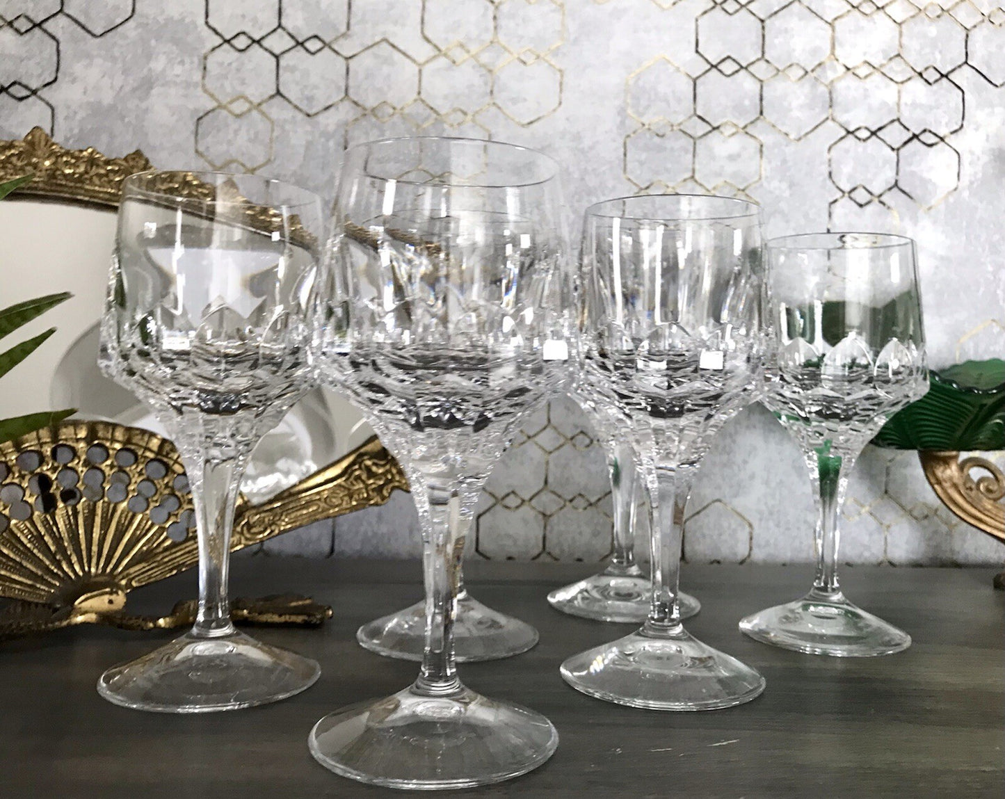 Vintage Edel 6x Weingläser Gläser Kristallglas Peill & Putzler Bleikristall