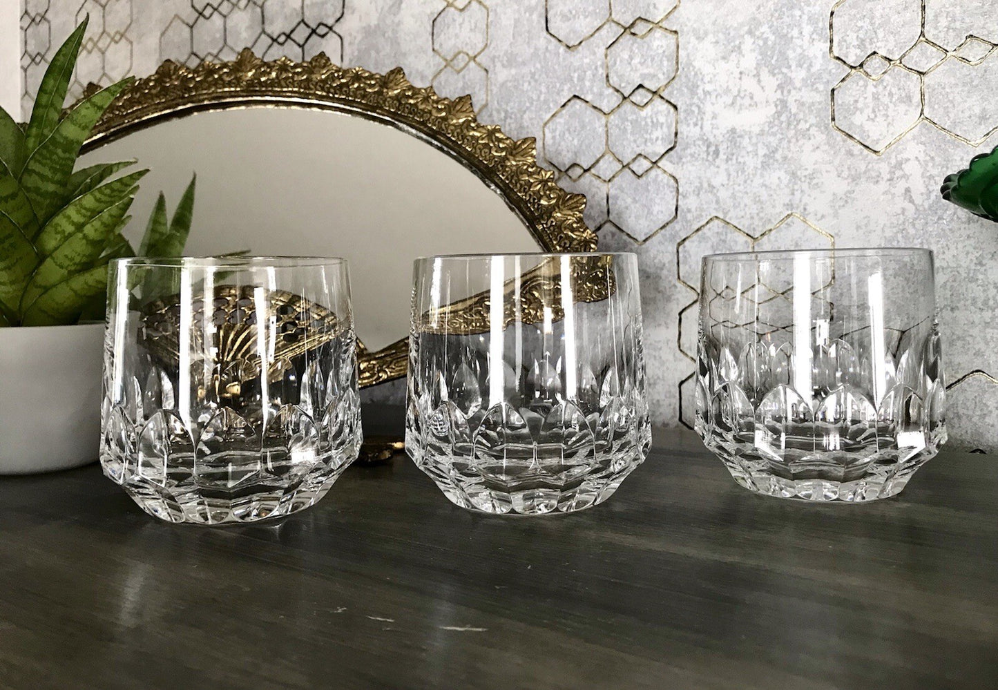 Vintage Edel 3x Whisky Gläser Kristallglas Peill & Putzler Bleikristall