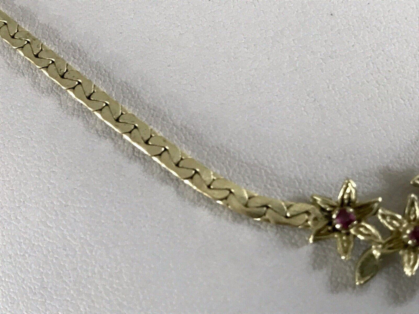 Antik Edel Jugendstil 925 Silber vergoldet Collier Halskette Rubine