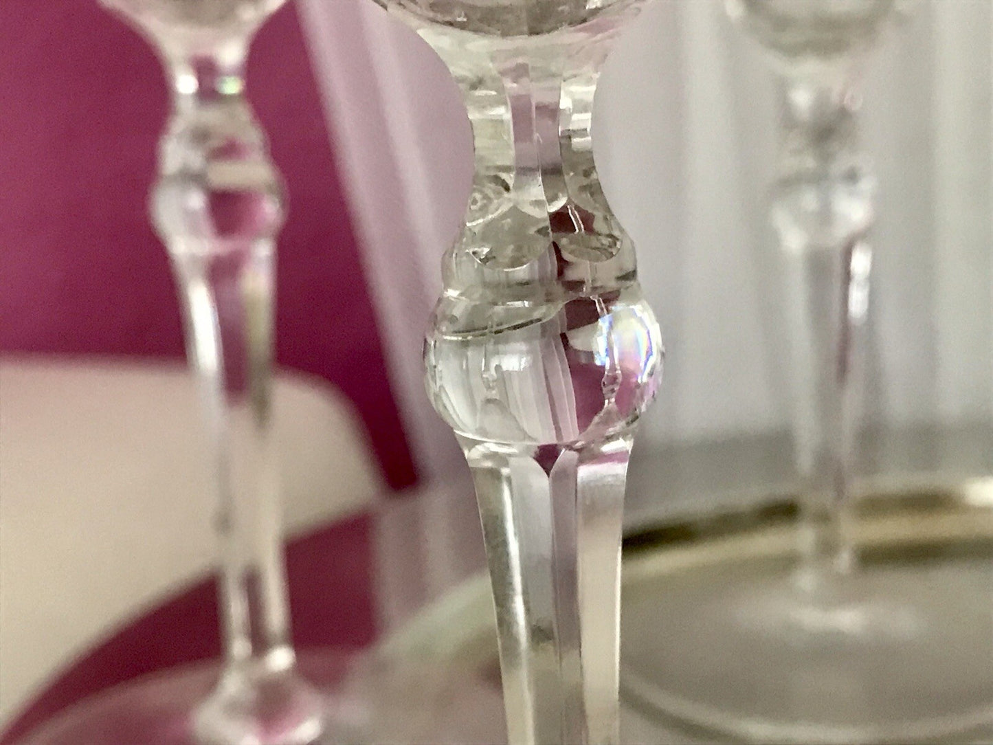Antik Edel Art Déco 6x Weingläser Gläser Schliffdekor