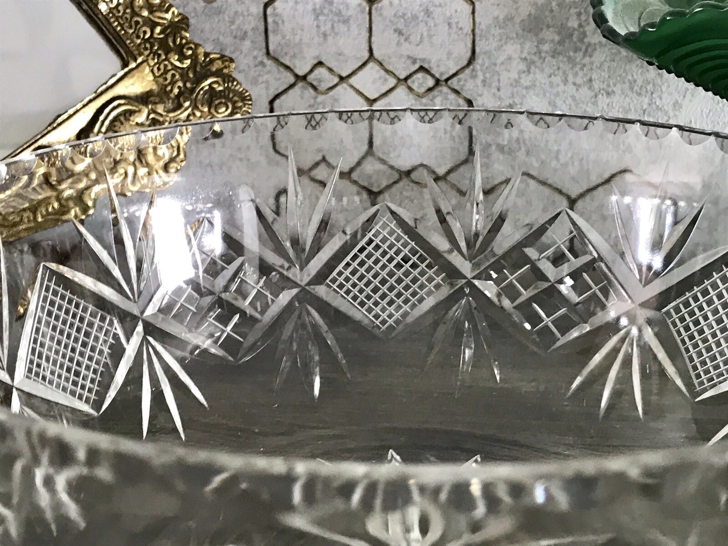 Antik Bleikristall Schale Glasschale Kristallglas Glas edel Salatschale Schlif