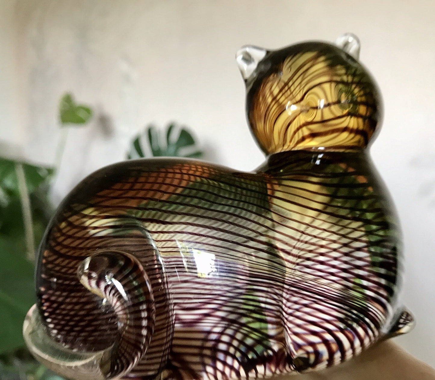 Vintage Murano? 60er Katze Figur Skulptur Briefbeschwerer Glas mundgeblasen