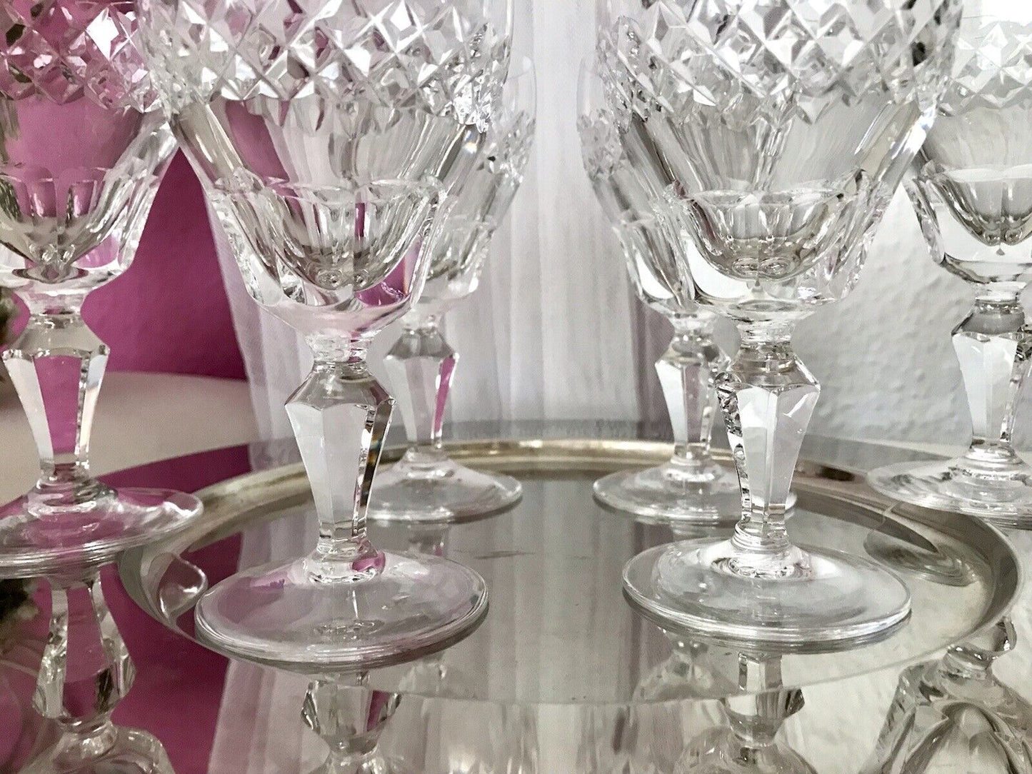 Vintage SEHR EDEL 6x Weingläser Gläser Kristallglas So schön!