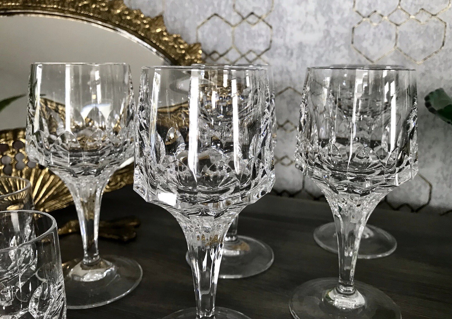 Vintage Edel 5x Südweingläser Gläser Kristallglas Peill & Putzler Bleikristall