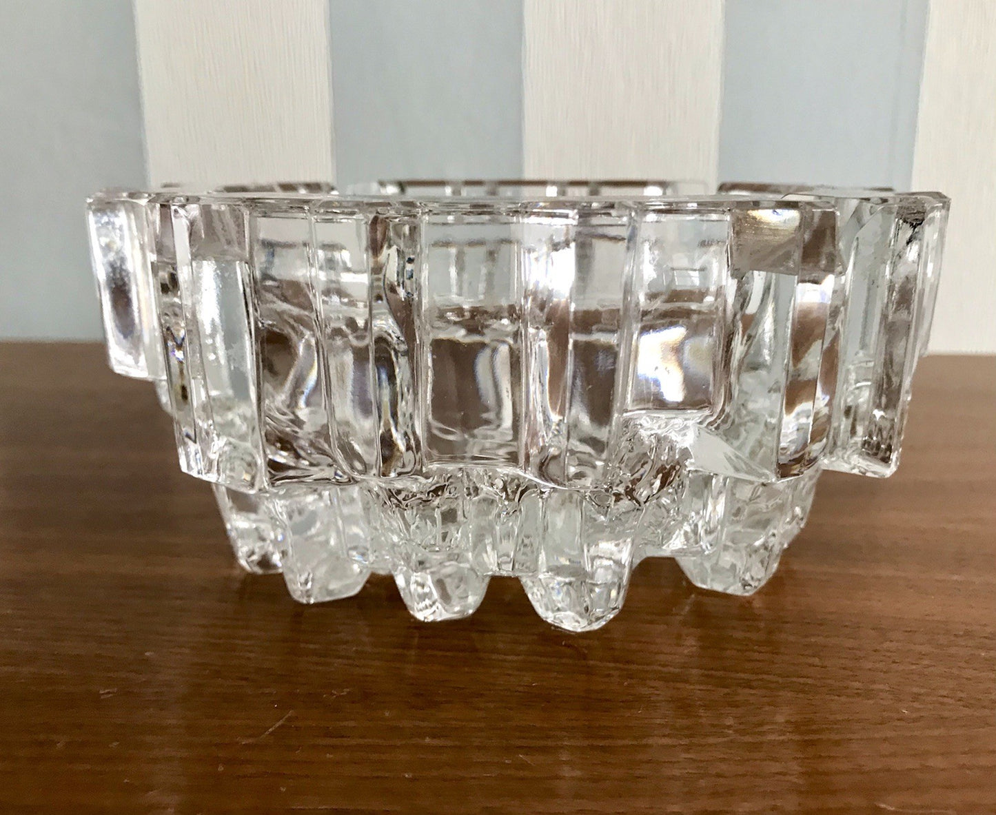 Vintage 70er Aschenbecher Ascher EDEL Kristallglas Bleikristall Schwer Skandi?