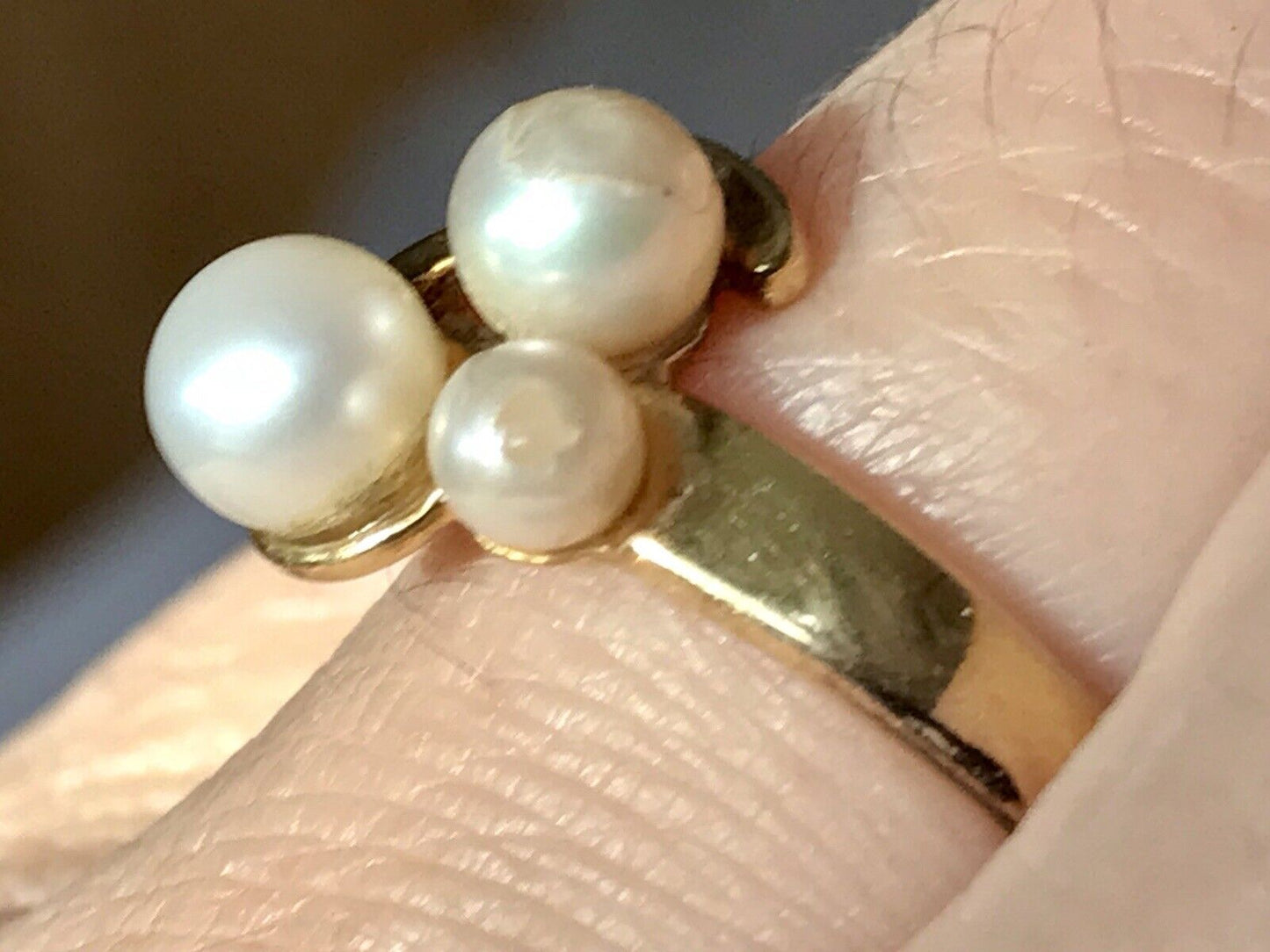Majorica Edel DAMEN RING Perlen Gr.56 57 vergoldet 925 Silber