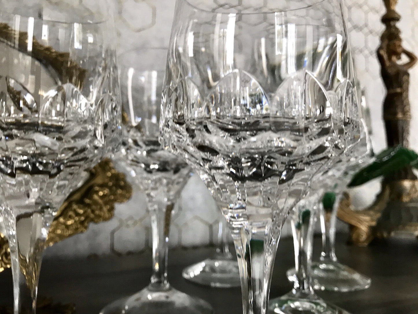 Vintage Edel 6x Weingläser Gläser Kristallglas Peill & Putzler Bleikristall