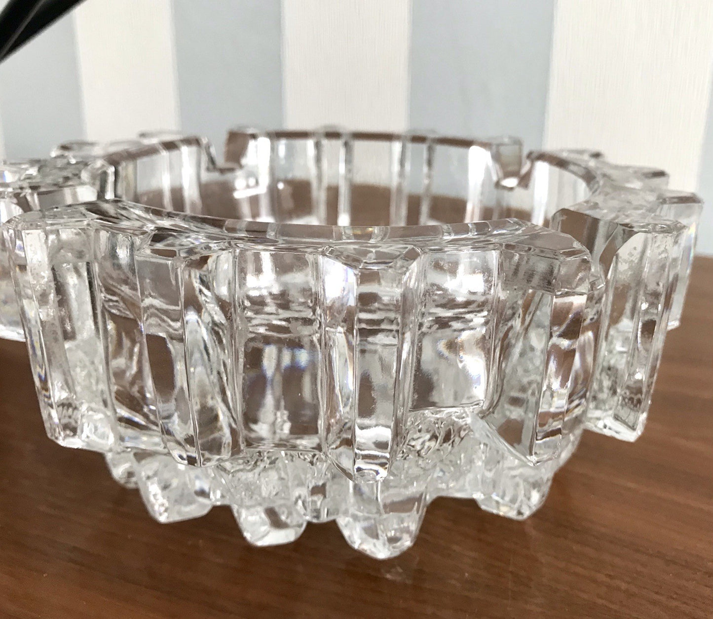 Vintage 70er Aschenbecher Ascher EDEL Kristallglas Bleikristall Schwer Skandi?