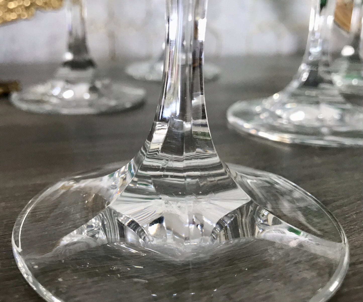 Vintage 8x Champagnerschalen Sektschalen Kristallglas Schliff Bleikristall