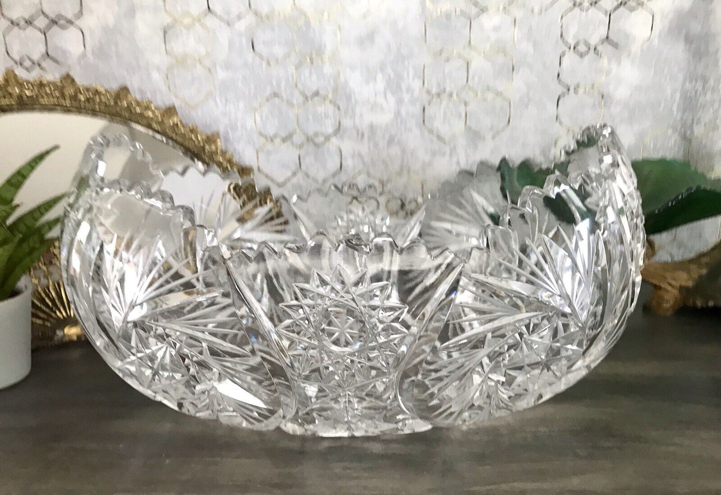 Groß EDEL Bleikristall Schale Glasschale Jardiniere Kristallglas Glas Böhmen