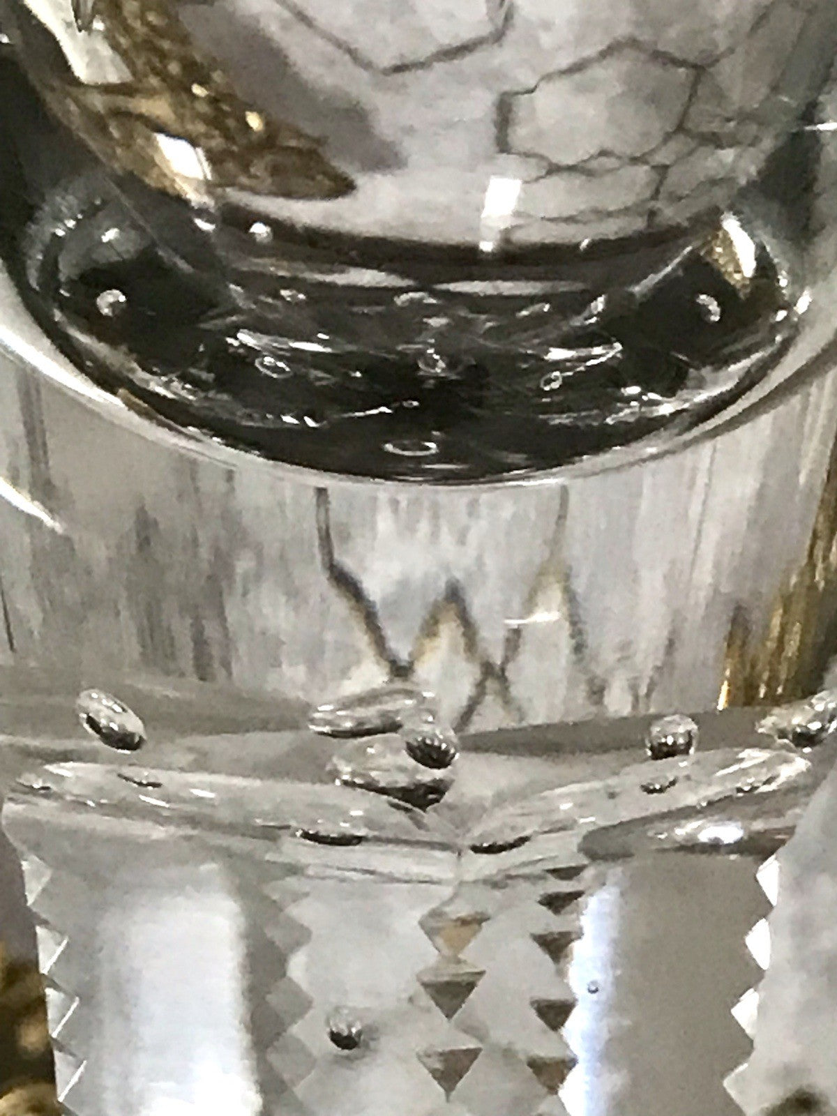 Antik Adenken Glas Pokalglas Kelch Pokalkelch Luftblasen Monogramm Jugendstil