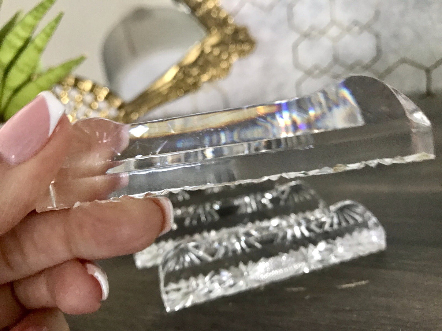 Alt antik? 6 Art Déco Messerbänkchen Kristallglas Glas EDEL Schliff