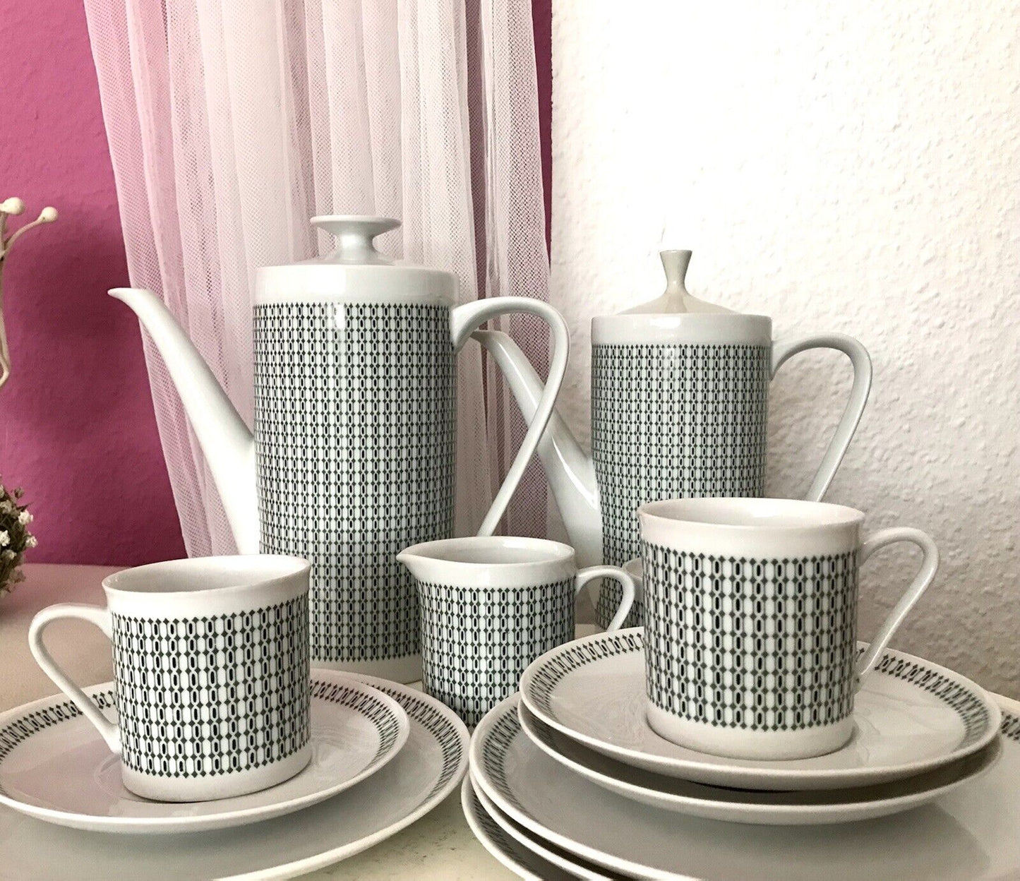 Vintage 60er Porzellan Eschenbach Kaffeeservice Tète a Tète 2 Personen